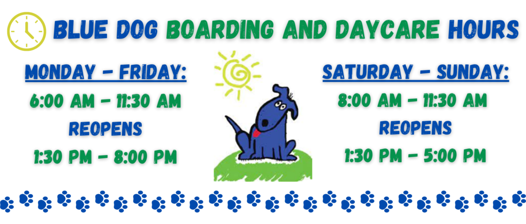 Blue Dog Boarding and Daycare Hours